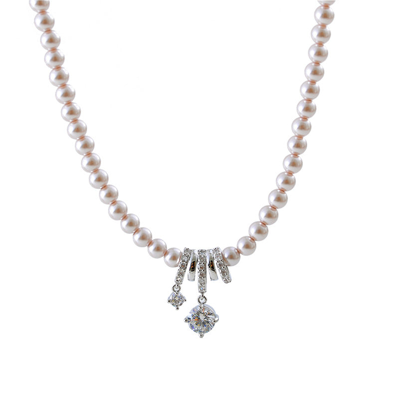 New Hot-Selling Pearl Zircon Necklace Light Luxury Niche Exquisite Choker Accessory High-End Clavicle Chain