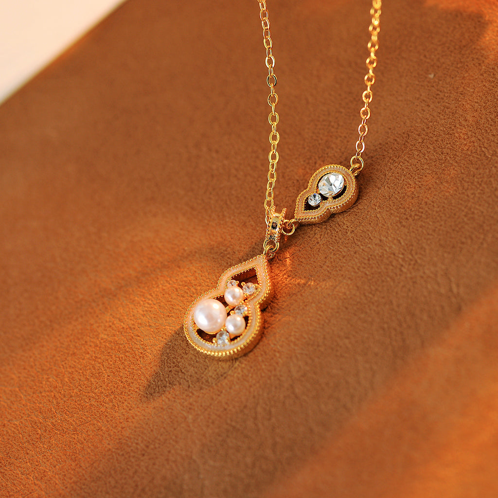 New High-End Design Lucky Gourd Necklace Elegant New Chinese Style National Style Collarbone Chain for Women