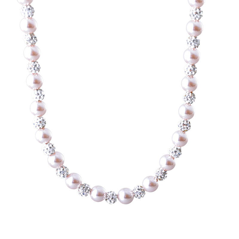 Fashionable Design Sense Girl Pearl Bracelet Female Niche Temperament Exquisite Sparkling Bracelet Necklace Jewelry Set Planet