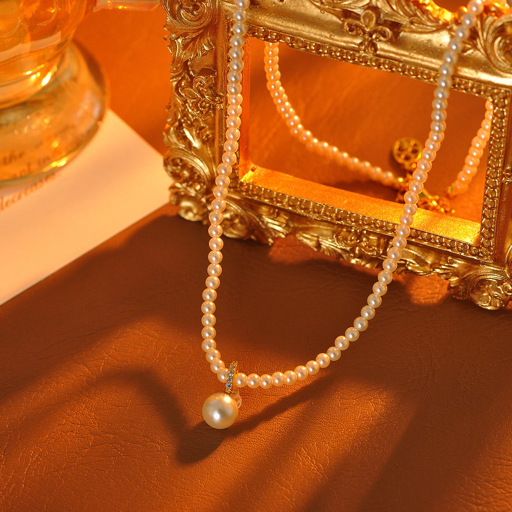 Shijia Pearl Necklace for Women, Niche Design with a Sense of Sophistication, Xiaomi Pearl Choker, New Hot-Selling Clavicle Chain for the Year