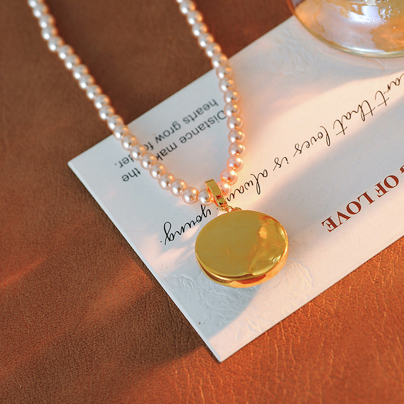 Oil Painting Style Pearl Necklace for Women New Chinese Style National Style Flower Artistic Retro 2025 New Niche Design Clavicle Chain