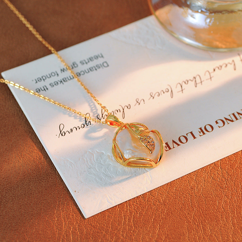 Natural Baroque Freshwater Pearl Pendant Necklace Earrings Ring Set 18K Gold Plated Niche Design Gift