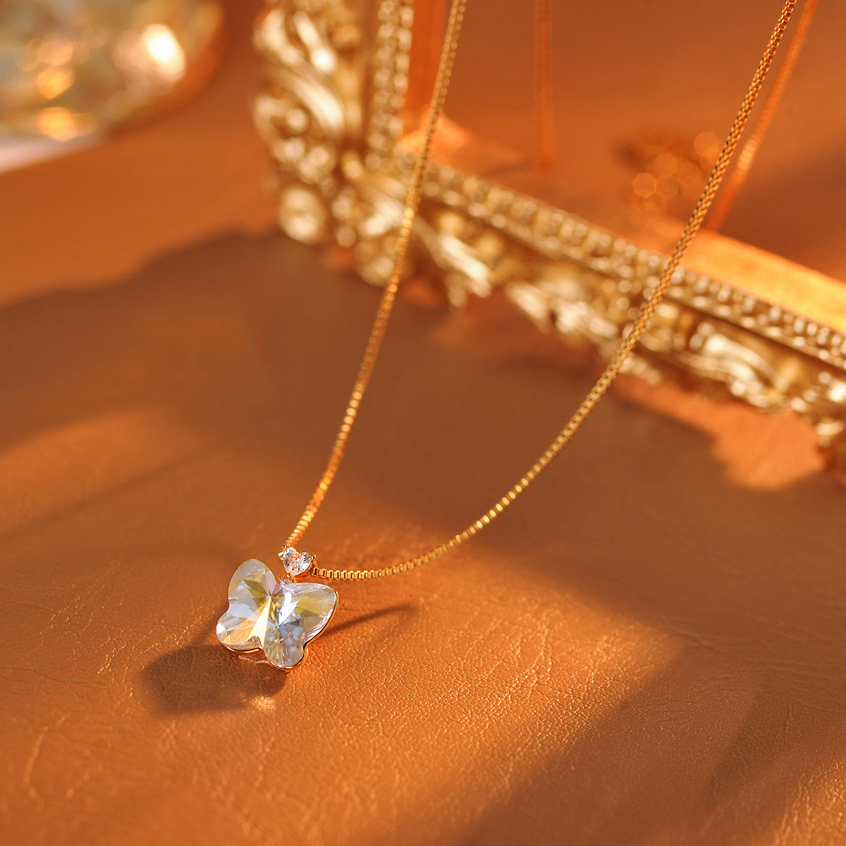 Butterfly Necklace French Fairy Butterfly Necklace Exquisite Cute Sweet Simple Fashion Collarbone Chain