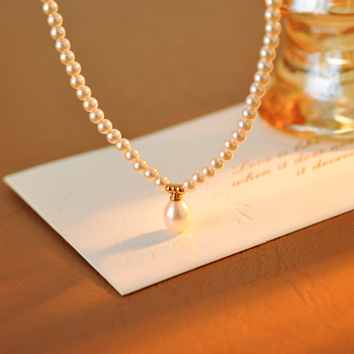 Morning Dew Light Necklace Summer Niche Design Sense Collarbone Chain New Hot-Selling Elegant Choker