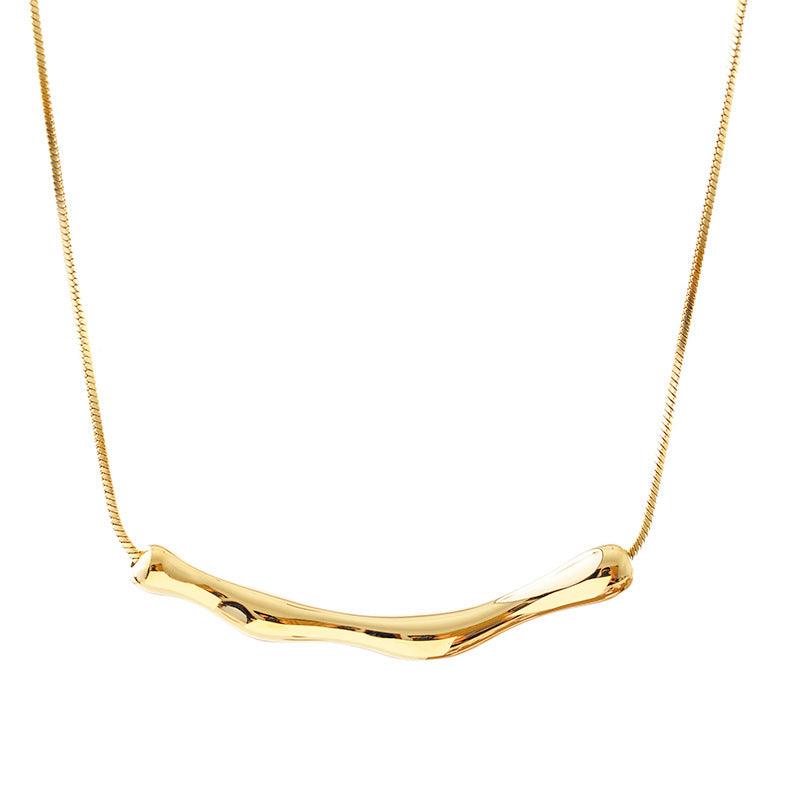 Light Luxury Niche Snake Bone Necklace for Women New Hot Style Irregular Metal Pendant Clavicle Chain