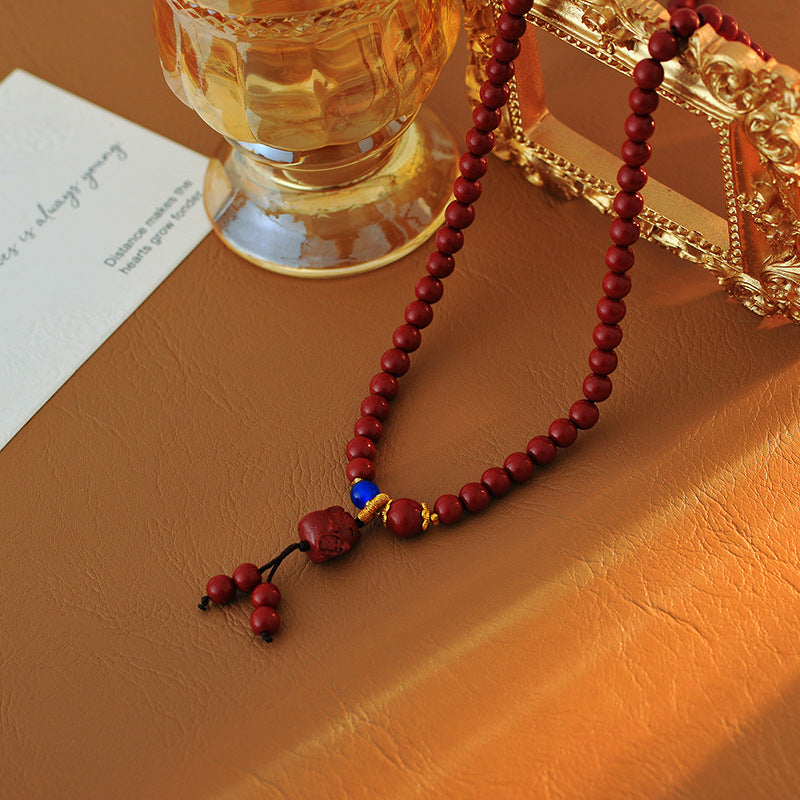 New Chinese Style Lucky Cat Cinnabar Bracelet for Women, Multi-layer Long Bracelet, New High-end Luxury Friendship Jewelry