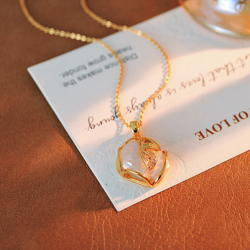 Natural Baroque Freshwater Pearl Pendant Necklace Earrings Ring Set 18K Gold Plated Niche Design Gift