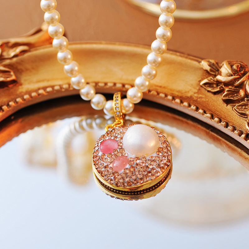 New Natural Pearl Baroque Necklace Micro Inlaid Zircon Rabbit High-end Light Luxury Choker Versatile Necklace