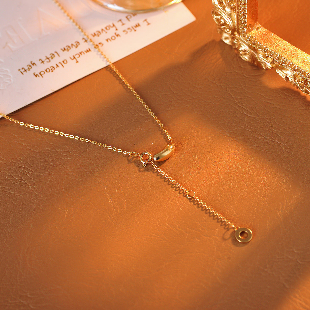 Pea Necklace Acacia Bean Real Gold Plated Light Luxury High-end Necklace Xiaohongshu Hot Item