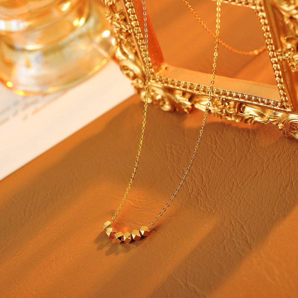 Bafanglaicai Broken Silver Sugar Cube Necklace Light Luxury Niche High-end Clavicle Chain 2025 New Model