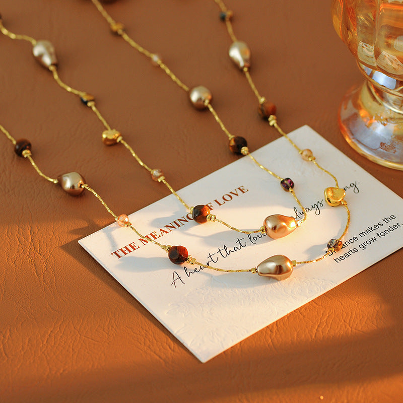 Milad Heart Autumn Winter Sweater Necklace High-End Light Luxury Niche Sweater Chain Women Versatile Women's Style 2025 New Model