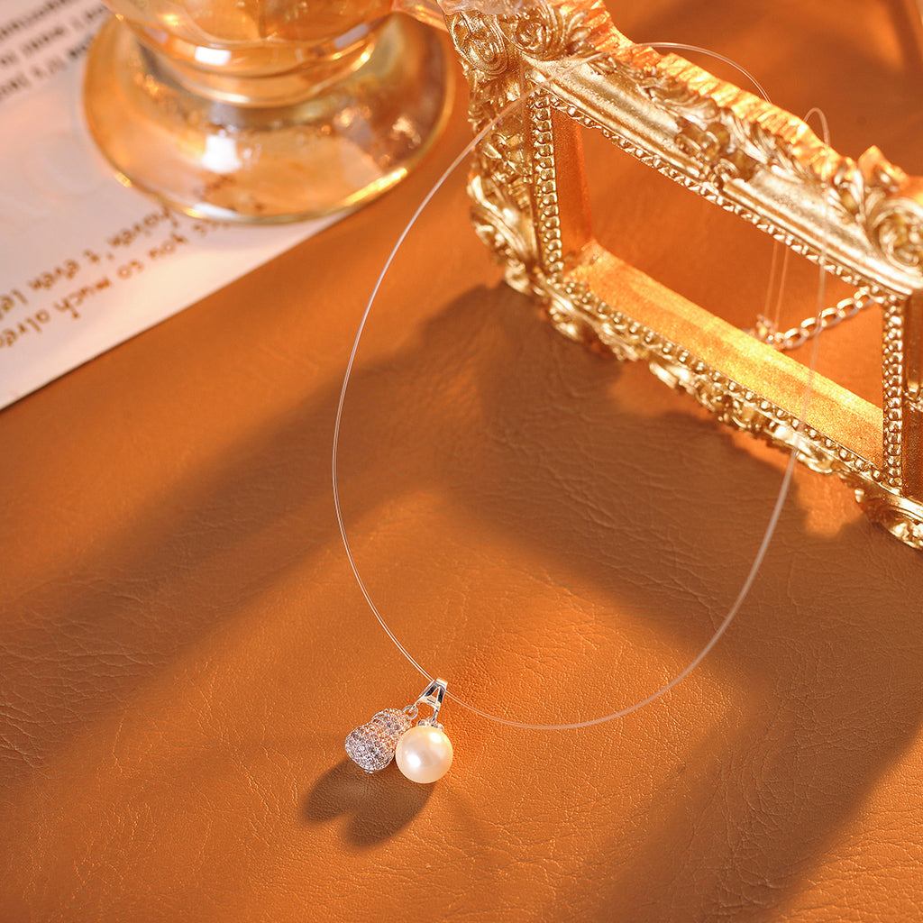 Peanut Fish Line Necklace Little Red Book Same Style Niche Light Luxury High-end Necklace Collarbone Chain