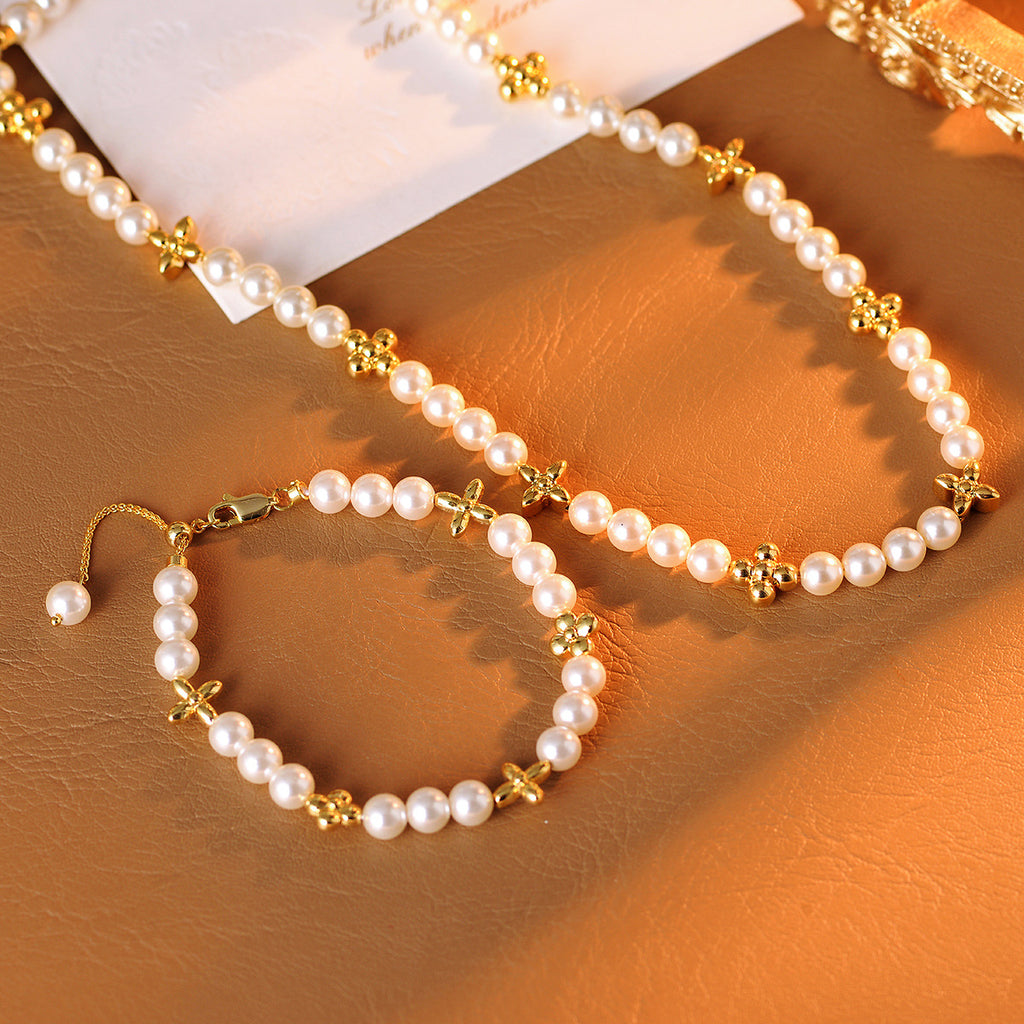 Necklace French Style Pearl Beaded Necklace Fashion Niche Light Luxury Design Versatile Sweet Choker for Women