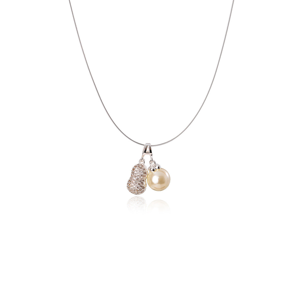 Peanut Fish Line Necklace Little Red Book Same Style Niche Light Luxury High-end Necklace Collarbone Chain