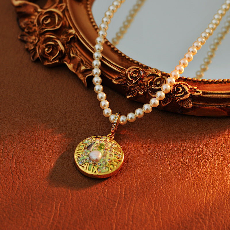 24-Year-Old Vintage Natural Baroque Necklace Micro-Inlaid High-End Virgo Versatile Pearl Necklace