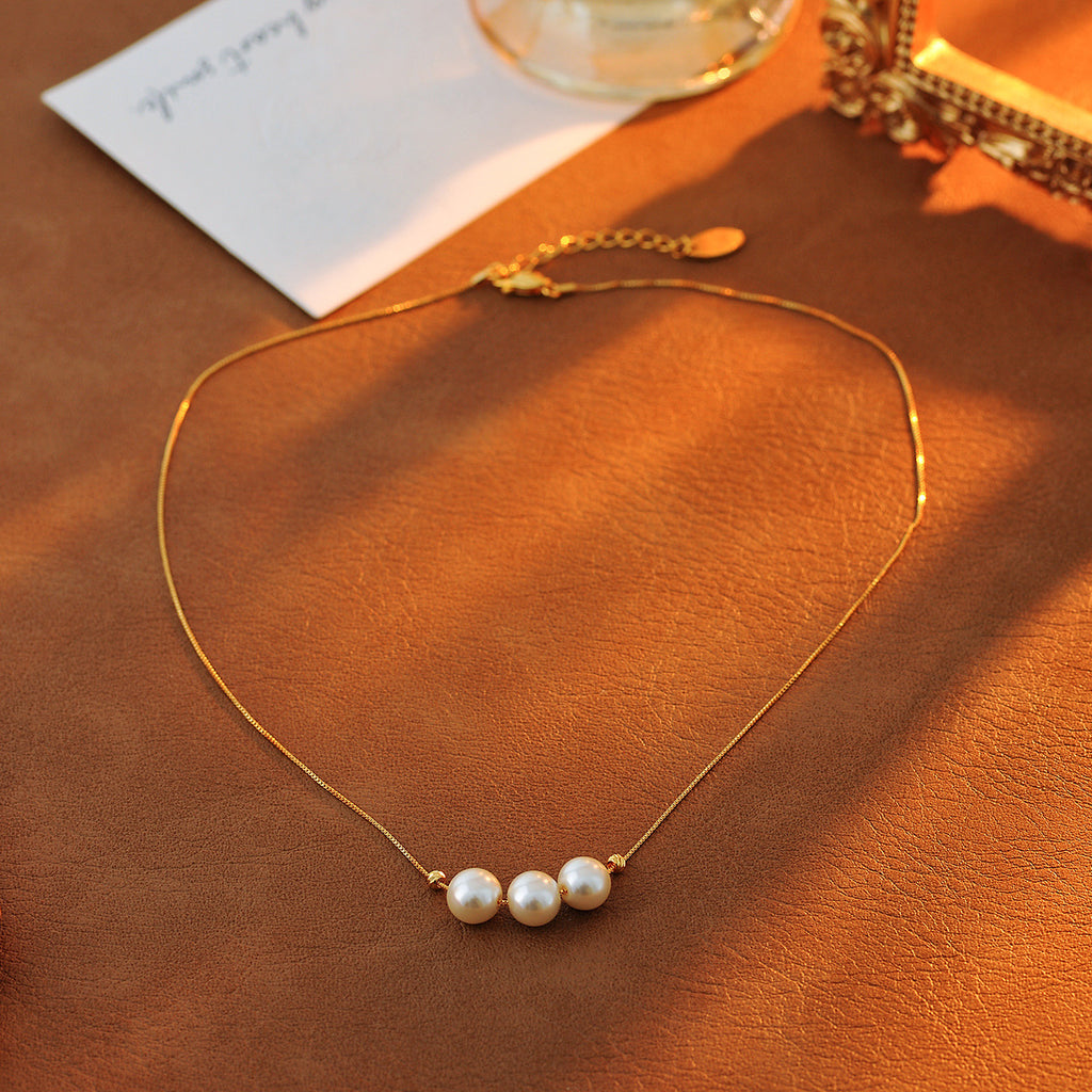 Pearl Pendant Necklace Ins Niche Design High-end Sense Minimalist Versatile Collarbone Chain for Women