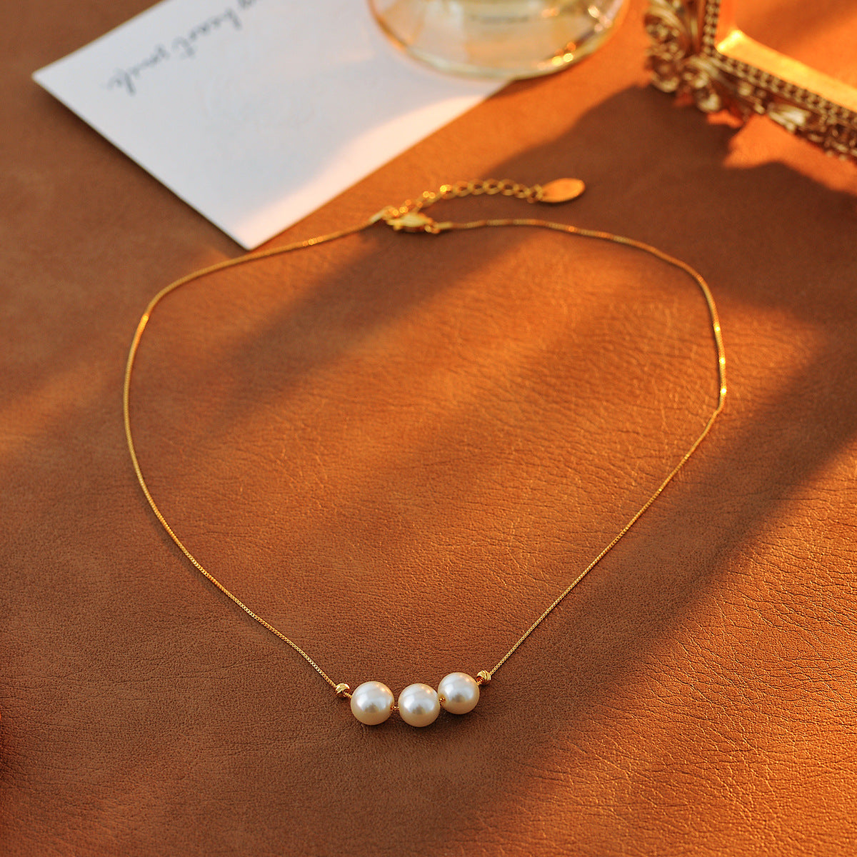 Pearl Pendant Necklace Ins Niche Design High-end Sense Minimalist Versatile Collarbone Chain for Women