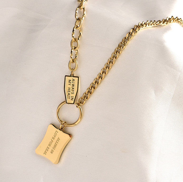 Titanium Steel New Hip-Hop Sweater Chain for Women Trendy Unisex Street Dance European and American Couple Niche Design Ins Necklace Trend