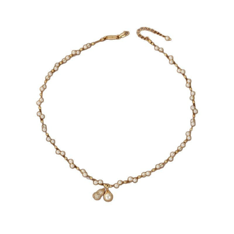 French Style Pearl Necklace for Women 2025 Young Luxury Niche Design High-end Clavicle Chain Accessory Neck Chain Good Luck