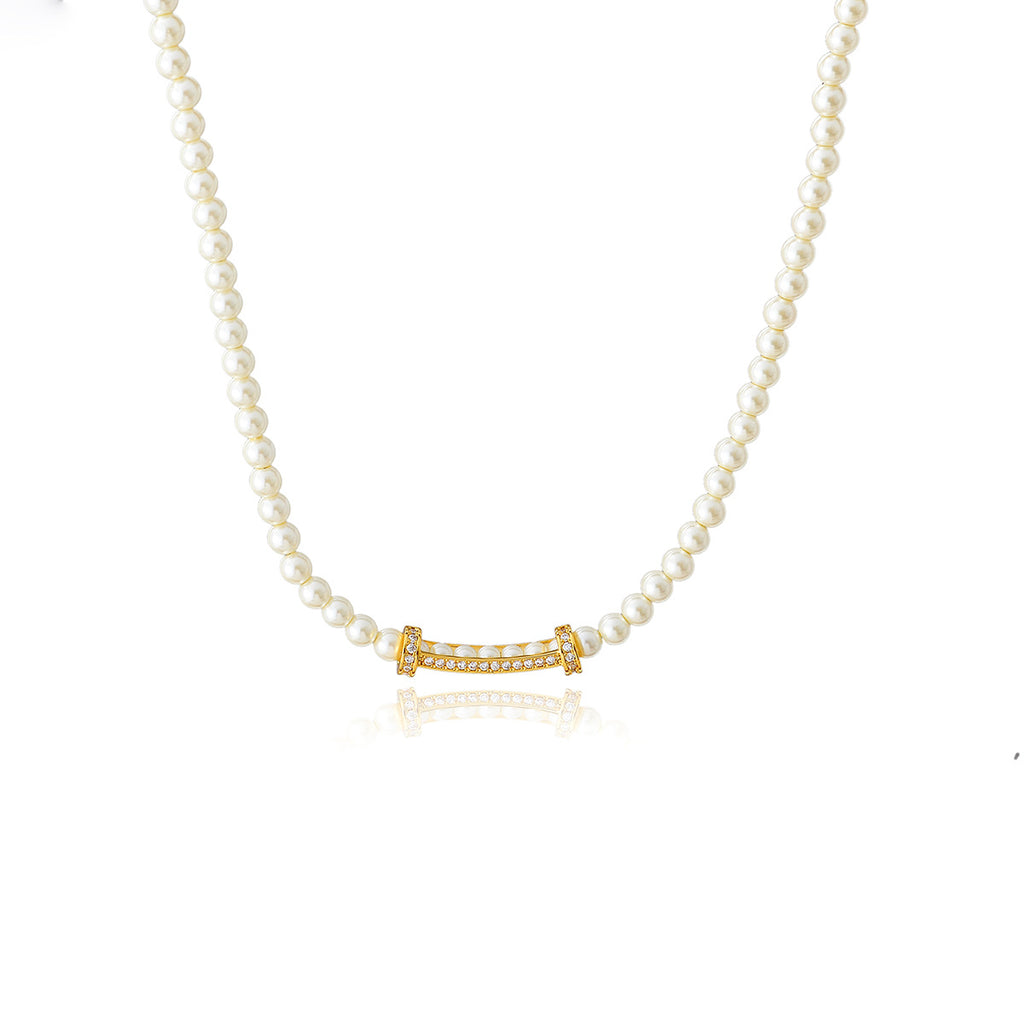 Brilliant Wind and Sea Wheat Song Chen Haoyu Same Style Necklace Fashion Pearl Collarbone Chain Personality Temperament Choker for Women