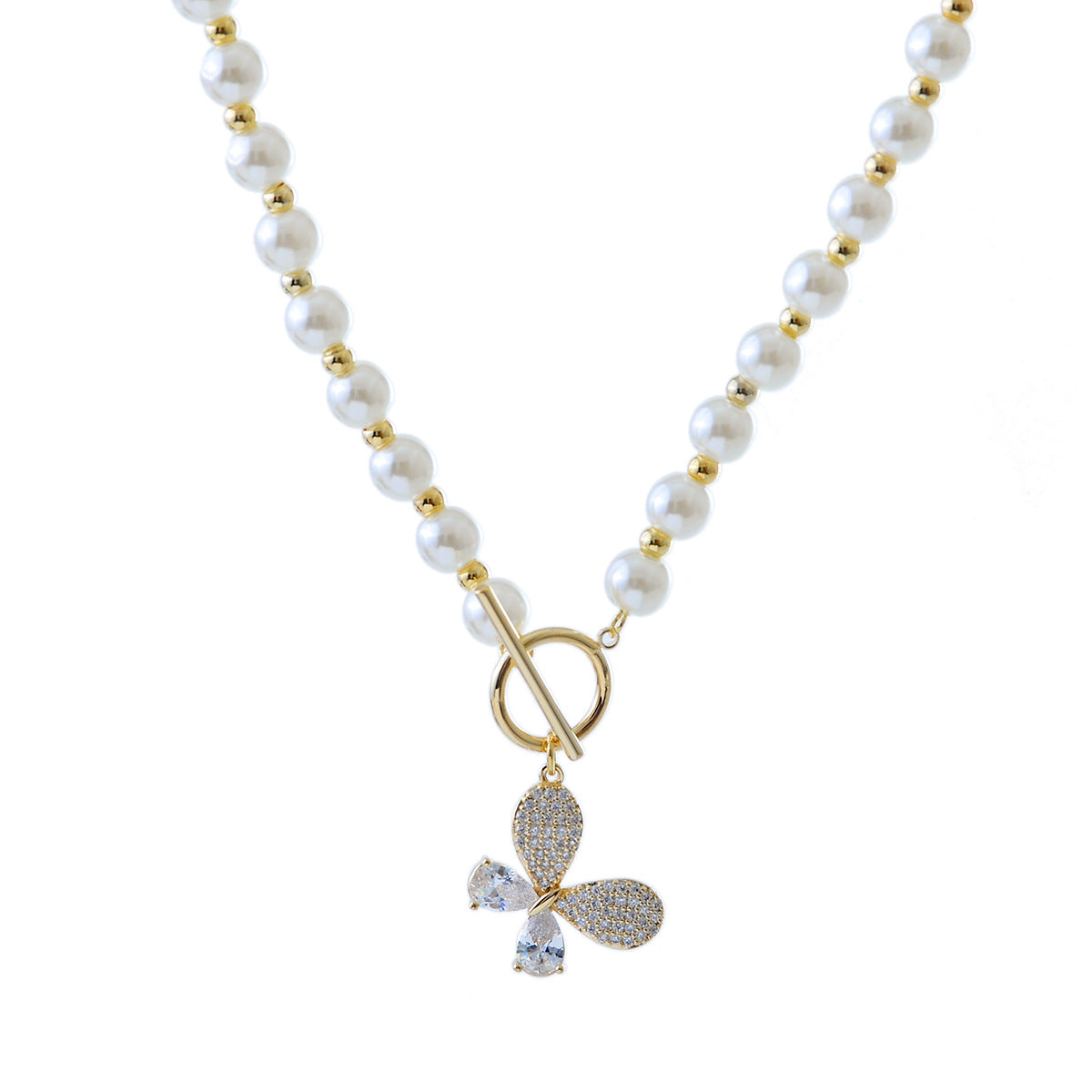 2023 New Pearl Butterfly Necklace for Women, Light Luxury Niche Design Clavicle Chain, Elegant Ins Style Jewelry Choker
