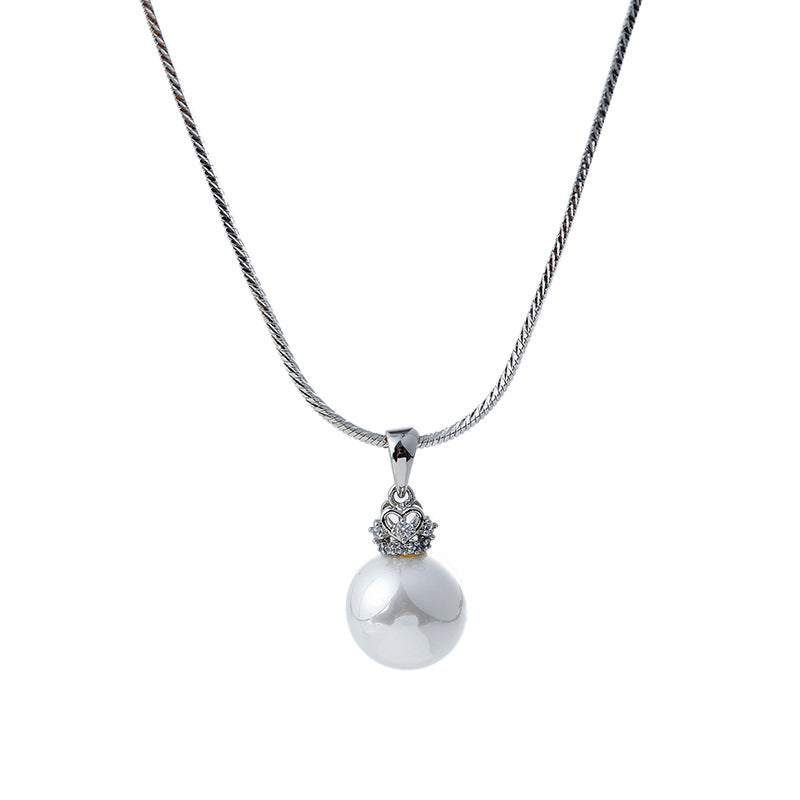 New Year's Pearl Necklace for Women, Shijia Pumpkin Cover, Perfectly Round, Light Luxury, High-End Feel, Versatile and Exquisite Collarbone Chain