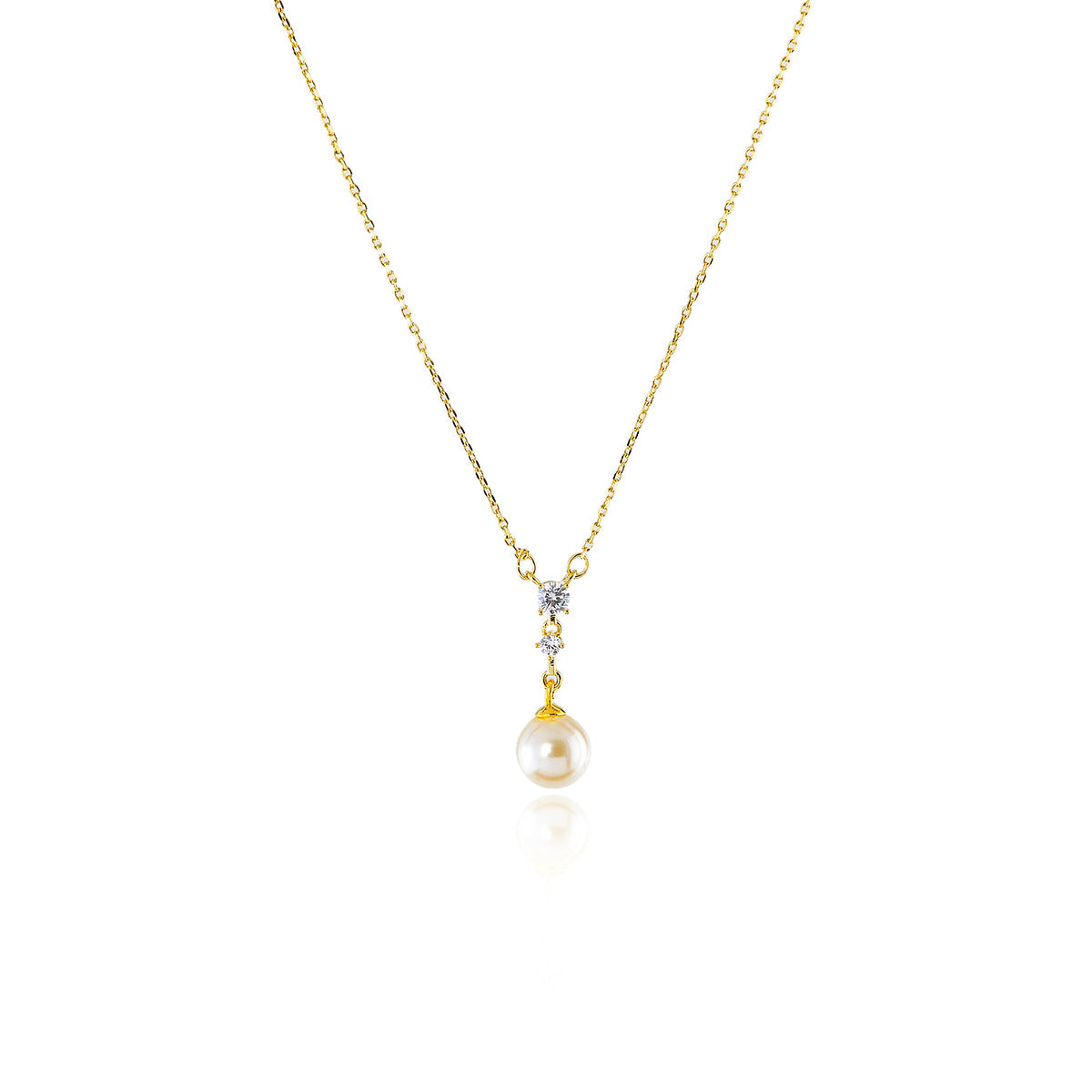 Simple Versatile Pearl Necklace New Classic Sparkling Zircon Collarbone Chain Daily Commute Party Accessories