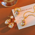 Natural Pearl Earrings Necklace Ring New Year Hot-Selling High-End Gold Niche Elegant High-End