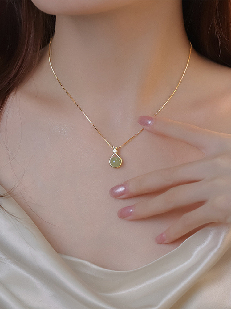 Original Design 18K Gold Plated Lucky Bag Titanium Steel Non-Fading Necklace Light Luxury Pendant Women's Collarbone Chain Valentine's Day Gift