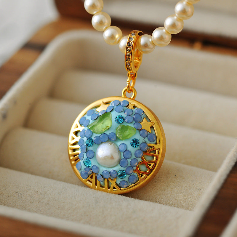 24 Years Natural Baroque Necklace Micro Inlay High-end Gemini Temperament Versatile Pearl Necklace