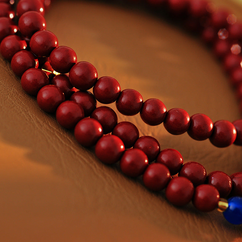 New Chinese Style Lucky Cat Cinnabar Bracelet for Women, Multi-layer Long Bracelet, New High-end Luxury Friendship Jewelry