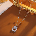 Runaway Princess Necklace Earrings New Round Hollow Micro Inlaid Pearl Pendant Accessories Light Luxury Jewelry