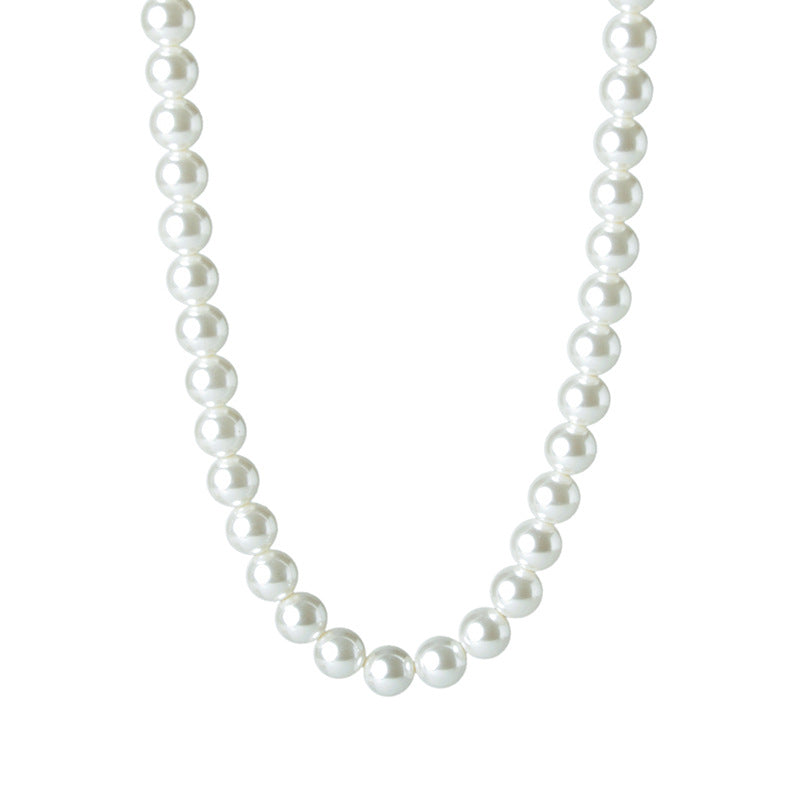 Imported Austrian Swarovski Round Strong Light Xiaomi Pearl Necklace for Women with Yuanbao Clasp Clavicle Chain Trendy Light Luxury