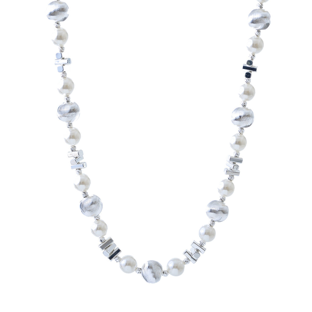 New Fashion Pearl Fragment Silver Necklace Chain National Style Design Sense Temperament Personality Choker