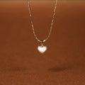Spring New Red Heart Pendant Necklace Red Heart Mother-of-Pearl Double-Sided Niche Design Versatile Choker Necklace