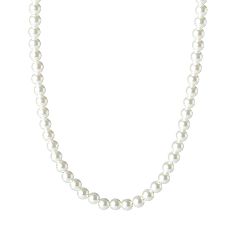 Imported Austrian Swarovski Round Strong Light Xiaomi Pearl Necklace for Women with Yuanbao Clasp Clavicle Chain Trendy Light Luxury