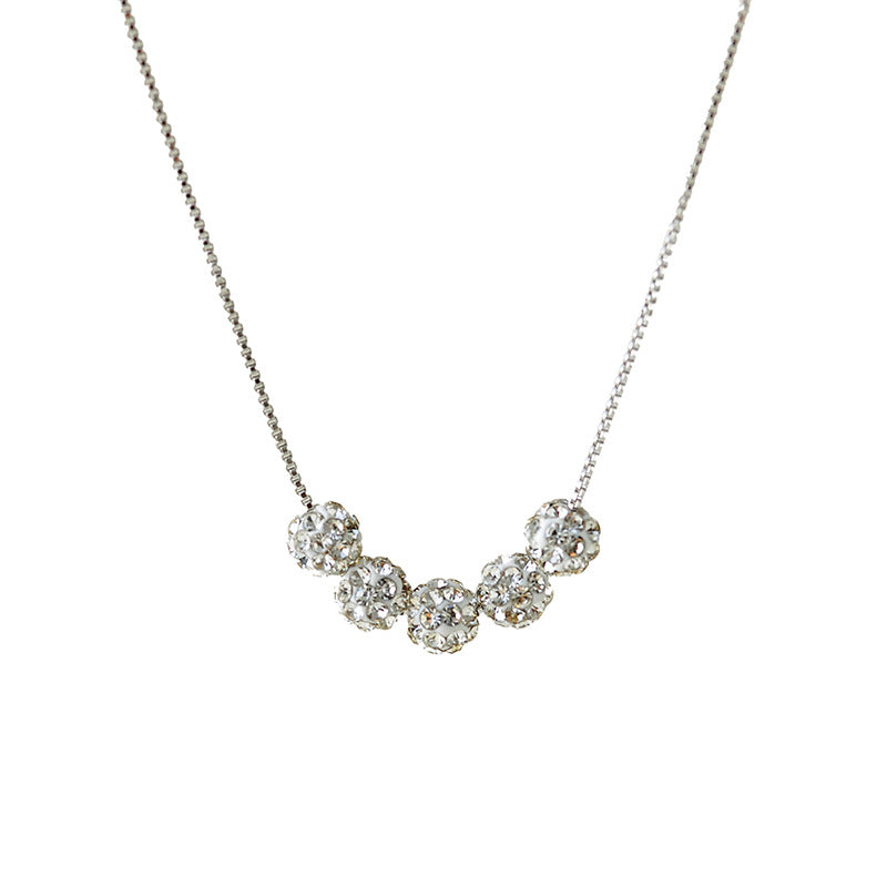 Crystal Ball Necklace for Women, High-end Necklace with Light Luxury Design, Niche Collarbone Chain, Fashionable and Elegant Jewelry