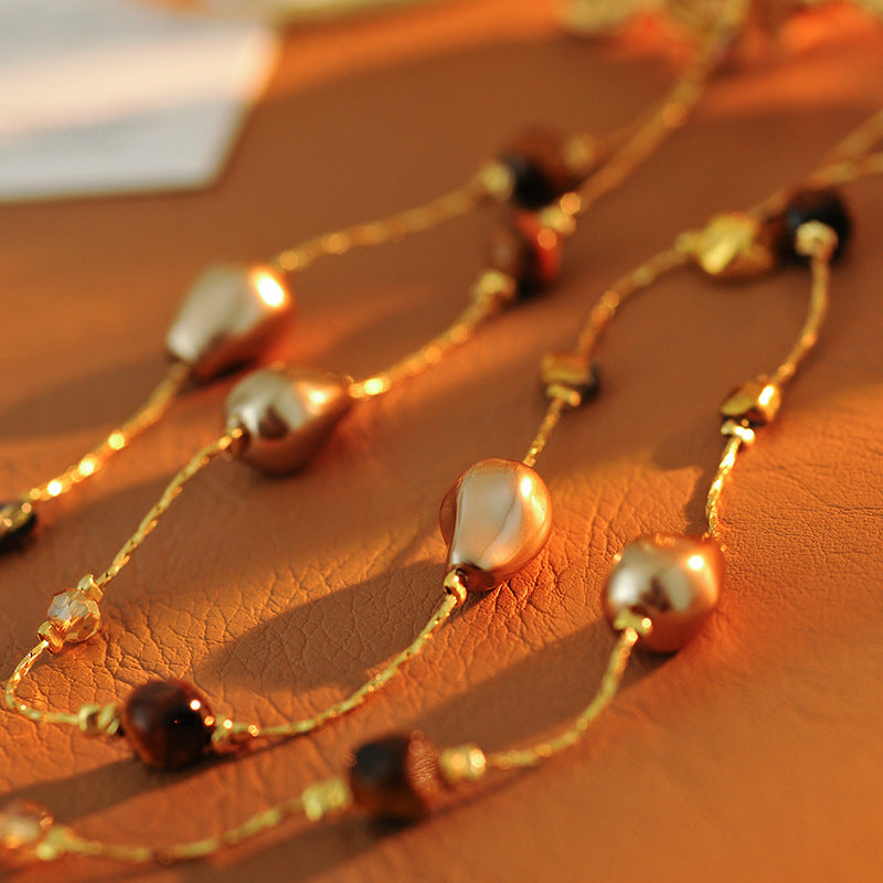 Milad Heart Autumn Winter Sweater Necklace High-End Light Luxury Niche Sweater Chain Women Versatile Women's Style 2025 New Model