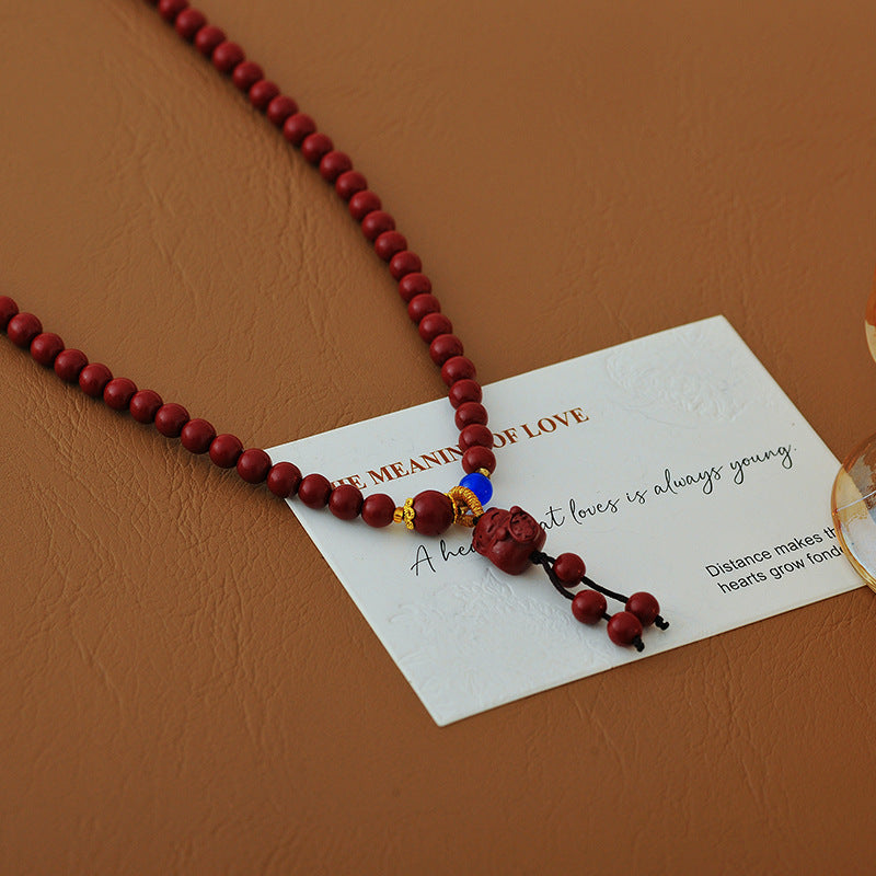 New Chinese Style Lucky Cat Cinnabar Bracelet for Women, Multi-layer Long Bracelet, New High-end Luxury Friendship Jewelry