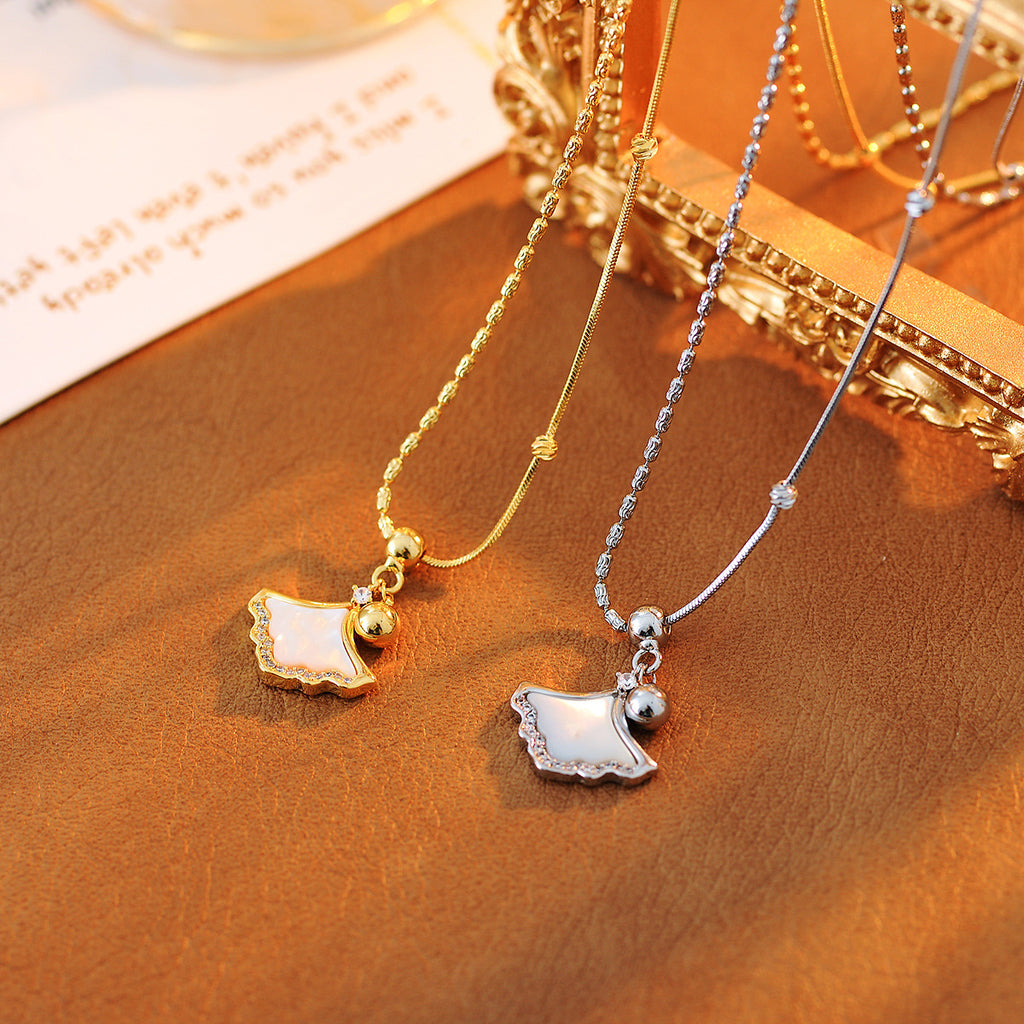 Ginkgo Necklace Summer Mother-of-Pearl Pendant Sweater Chain New Hot-Selling High-End Niche Fashion Neck Chain