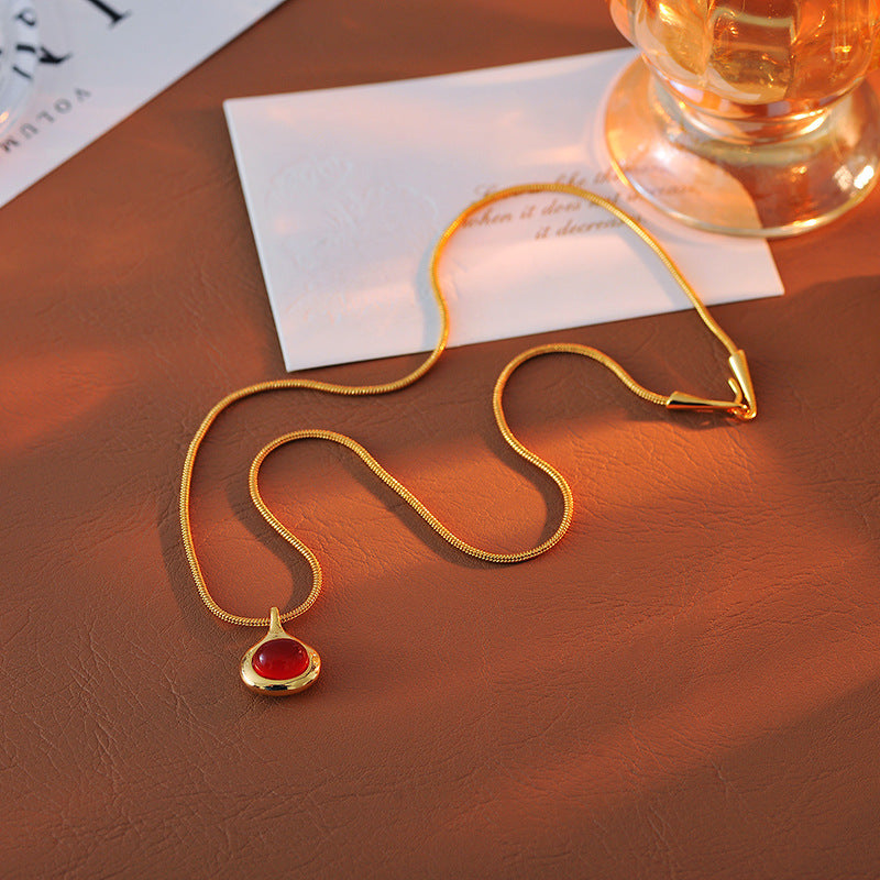 New Hot-Selling New Year Zodiac Year Red Gourd Necklace for Women Autumn Winter High-End Sweater Chain Pendant Jewelry