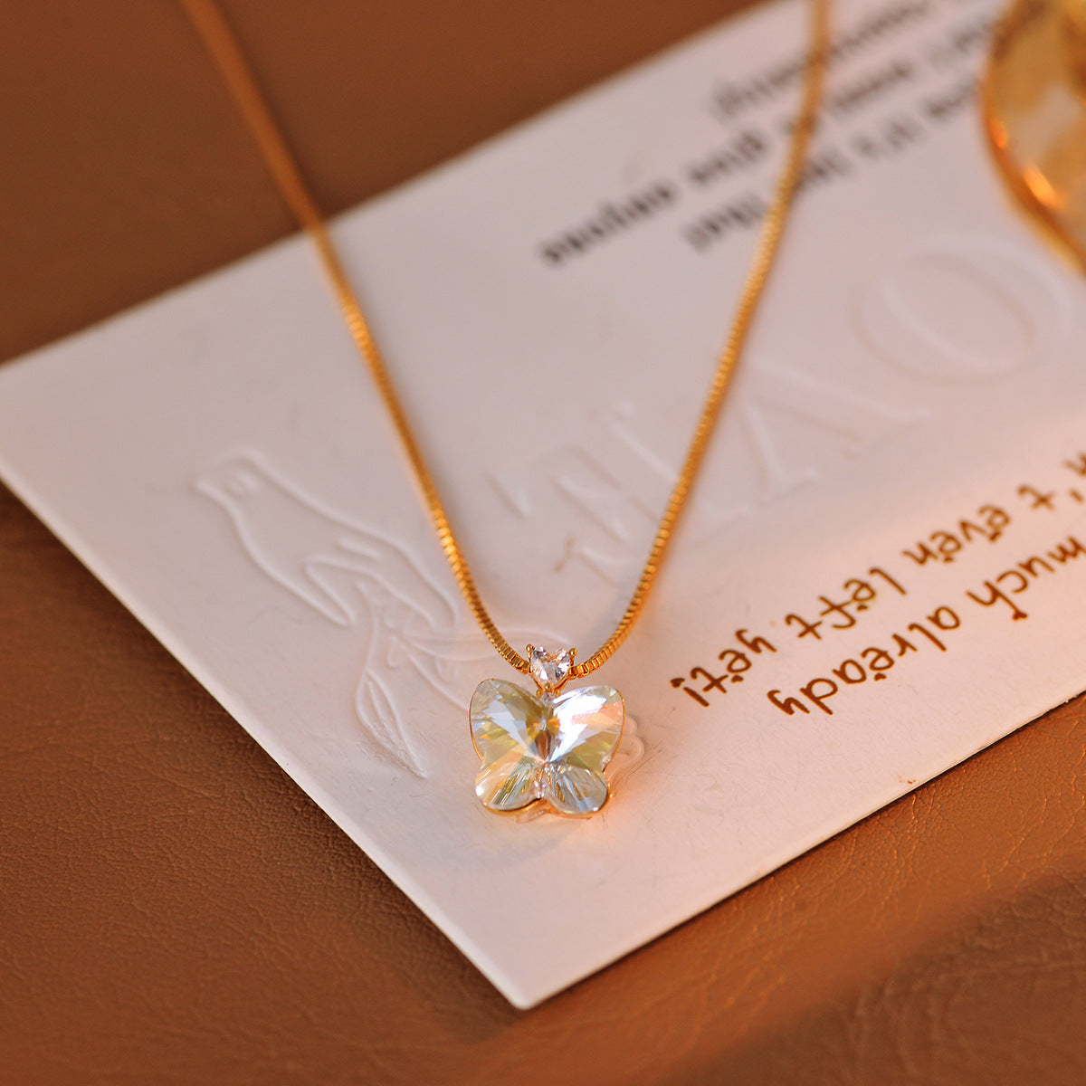 Butterfly Necklace French Fairy Butterfly Necklace Exquisite Cute Sweet Simple Fashion Collarbone Chain