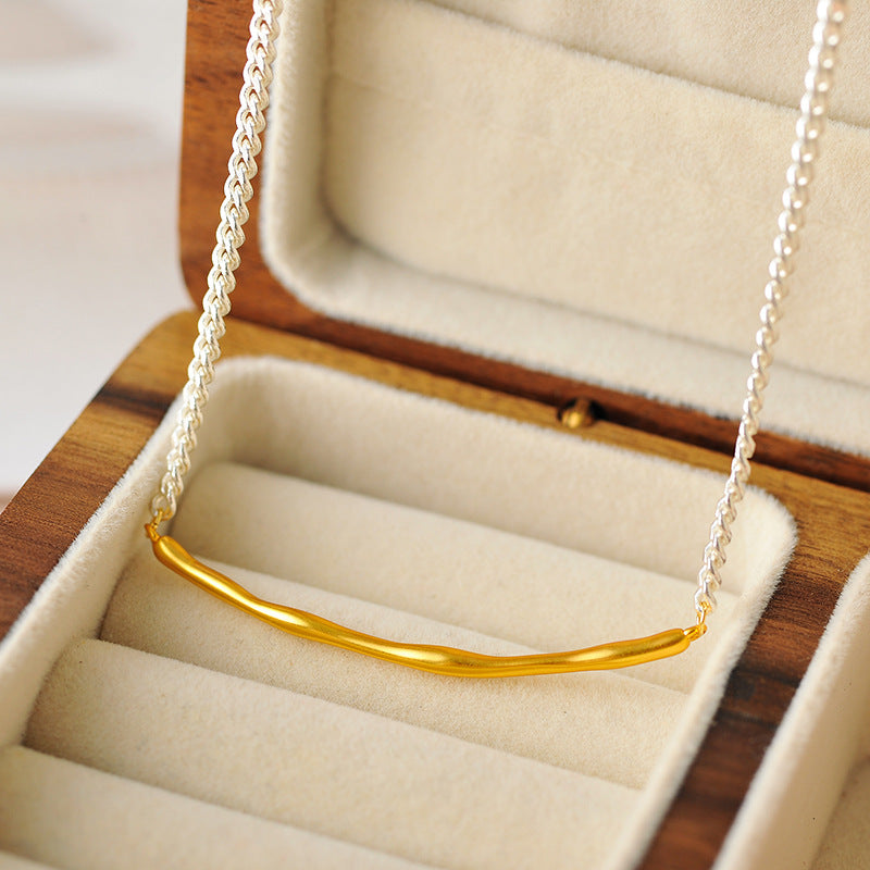 Minimalist Retro Color Block Cool Style Necklace Personality Fashion Design Sense Choker 2024 New Clavicle Chain