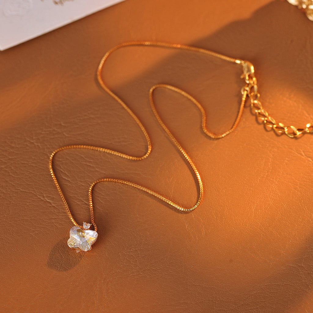 Butterfly Necklace French Fairy Butterfly Necklace Exquisite Cute Sweet Simple Fashion Collarbone Chain