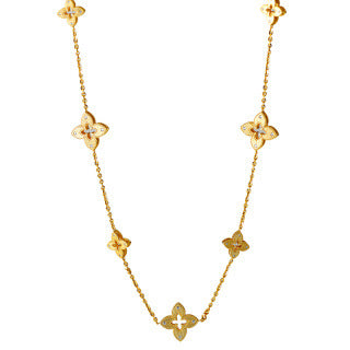 2025 New Four-Leaf Clover Gold Earrings Necklace Bracelet Sweater Chain Women Light Luxury Niche