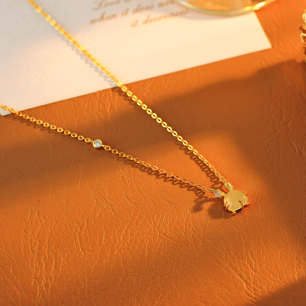 Super Cute Lucky Rabbit Necklace New Year Design Niche Design High-end Clavicle Chain