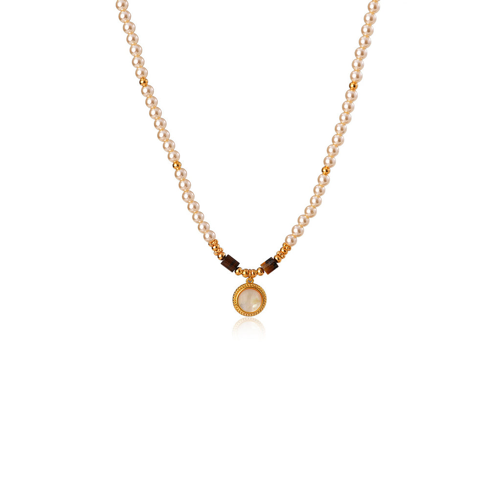 Pearl Necklace Natural Freshwater Pearl Elegant Style Light Luxury Accessories Beaded Collarbone Chain Jewelry Necklace