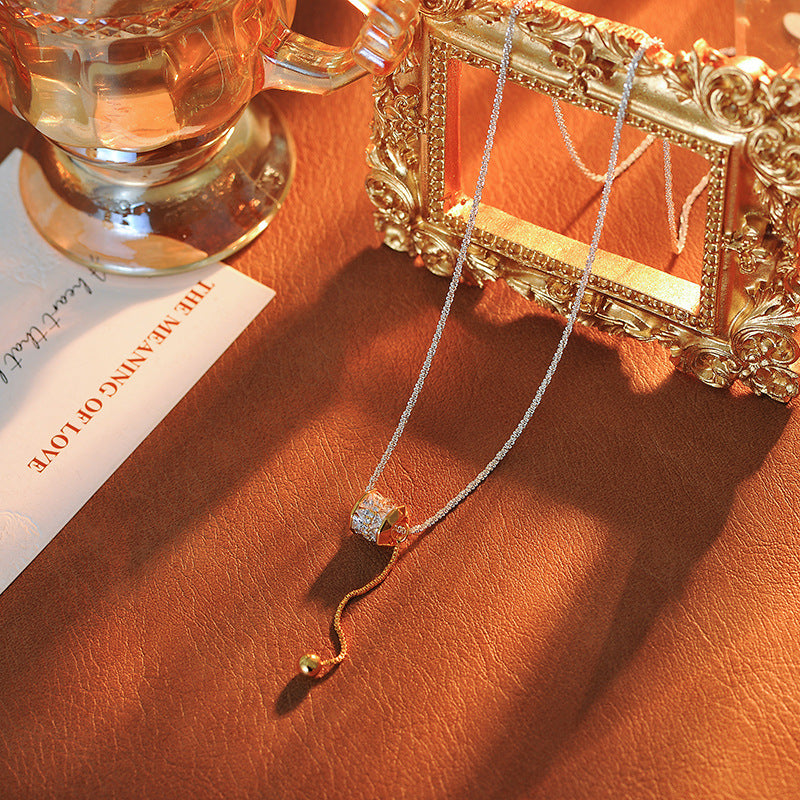 Design Sense Running Necklace New Chinese Style Jewelry Neck Chain Accessories for Women New Model One Piece