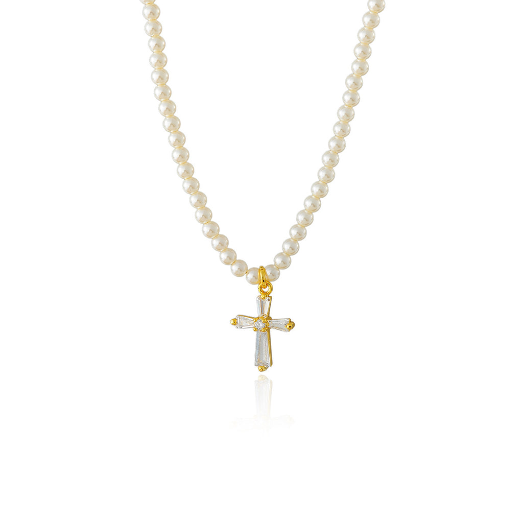 New Elegant Fashion Niche Light Luxury Everyday Versatile 4mm Pearl Zircon Pendant Collarbone Chain