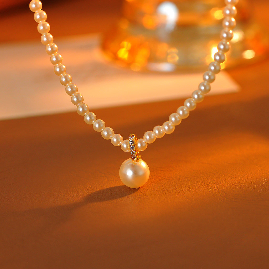Shijia Pearl Necklace for Women, Niche Design with a Sense of Sophistication, Xiaomi Pearl Choker, New Hot-Selling Clavicle Chain for the Year